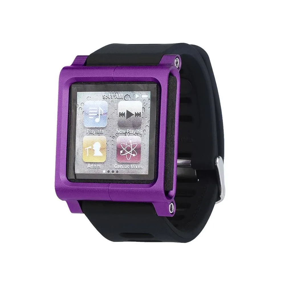 Мультисенсорный ремешок для наручных часов, браслет для iPod Nano 6 6th 6g, алюминиевый металлический чехол - Цвет ремешка: Purple