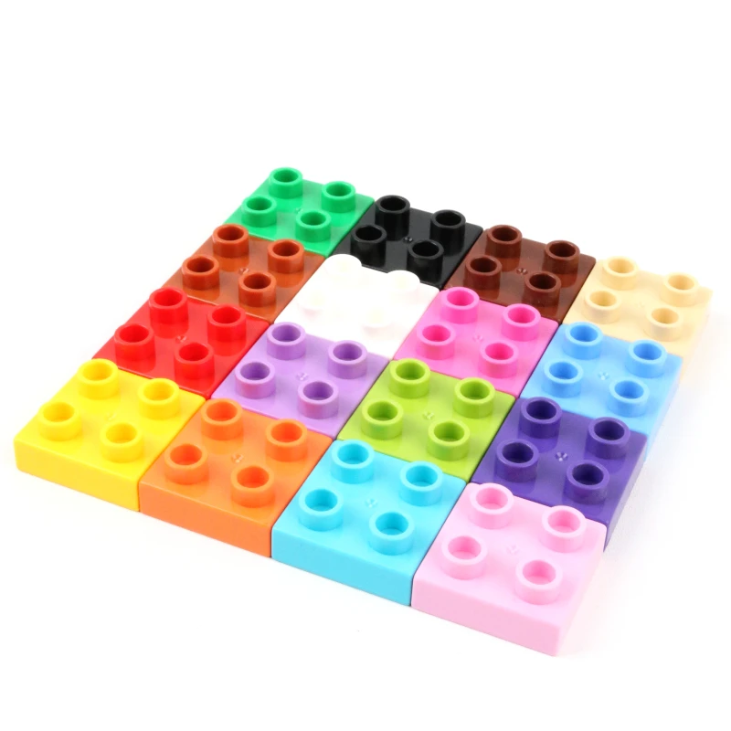 Diy 6 шт./лот 2X2dots Duploe тонкие кирпичи крупные частицы строительные блоки аксессуар