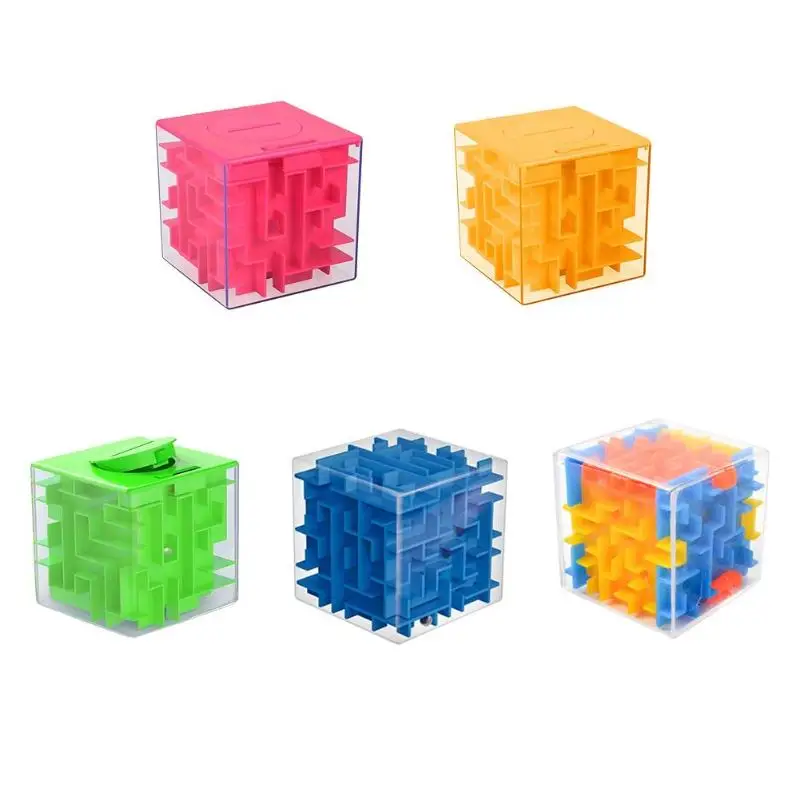 Забавная игра в голову 3D куб лабиринт-головоломка игрушка тренировка баланса для детей снятие стресса куб для детей Детская игрушка для