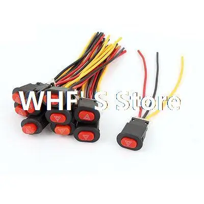 

Red Button Wired Latching Type Light Switch Controller 10 Pcs for Motorcycle