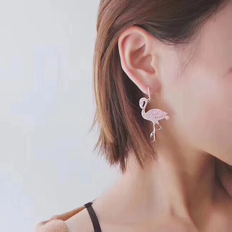 

Ms APMM1:1 925 sterling silver flamingos earrings 2019 popular jewelry fashion quality of euramerican style Holiday gifts