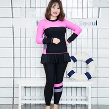 Женский купальник большого размера, 2 штуки, сексуальный женский купальник, спортивный купальный костюм с длинным рукавом, длинные штаны, большой размер, костюмы для серфинга