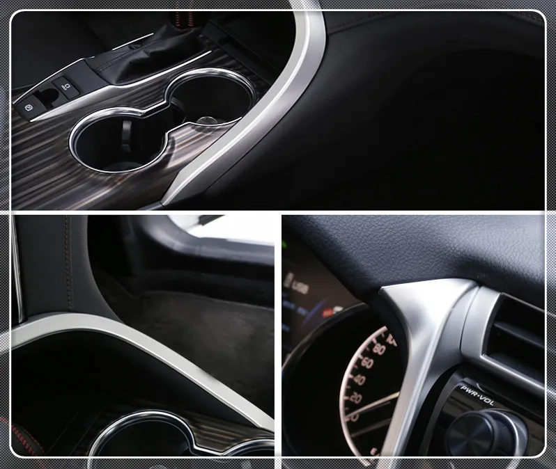 Левый руль для Toyota Camry ABS Матовый Автомобиль средняя консоль декоративные S полоски накладка наклейка для автомобиля Стайлинг