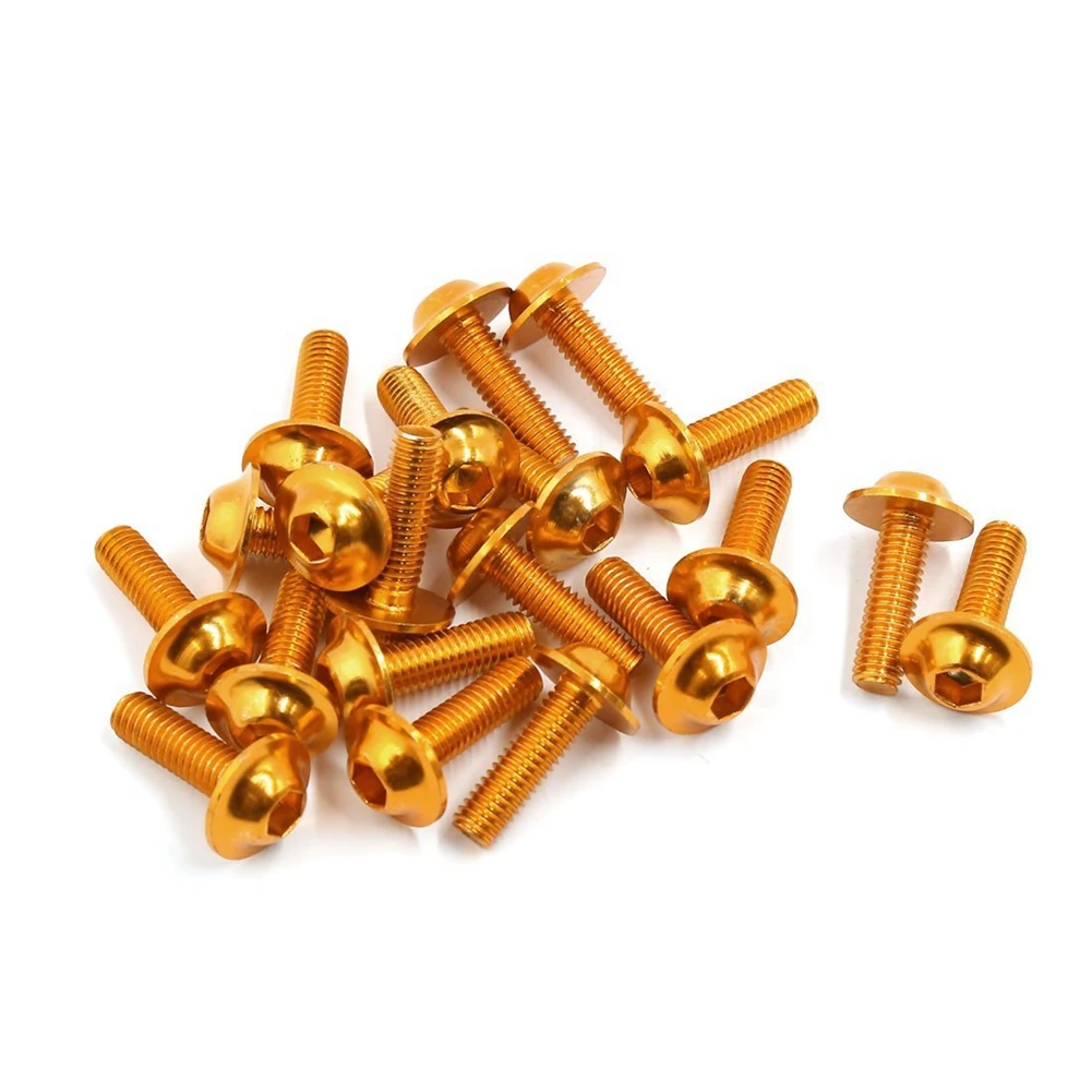 

20pcs Gold Tone Motorbike Sportbike Fairing Bolt Screw 6mm x 20mm