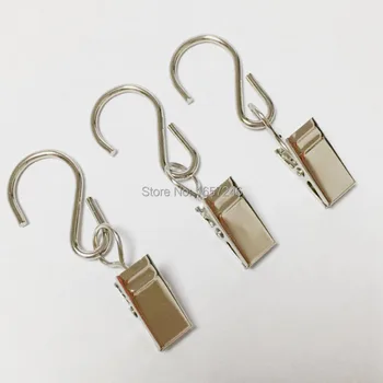 

500pcs Curtain Poles Movable Stainless Steel S Clips Pole Rod Voile Net Rings Hooks Window Shower Rings Clamps