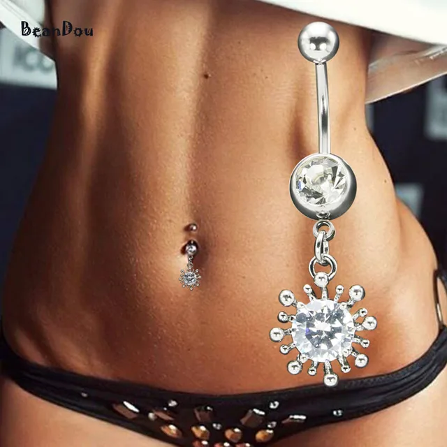 fashion sexy women's dangle belly button rings navel piercing ombligo