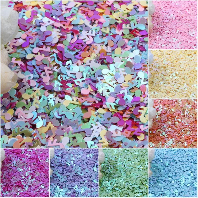 

Sequin 4*9mm Musical Note Shape PVC Loose Sequins Paillettes Nail Art Wedding Confetti DIYSewing Garment Accessories 20g