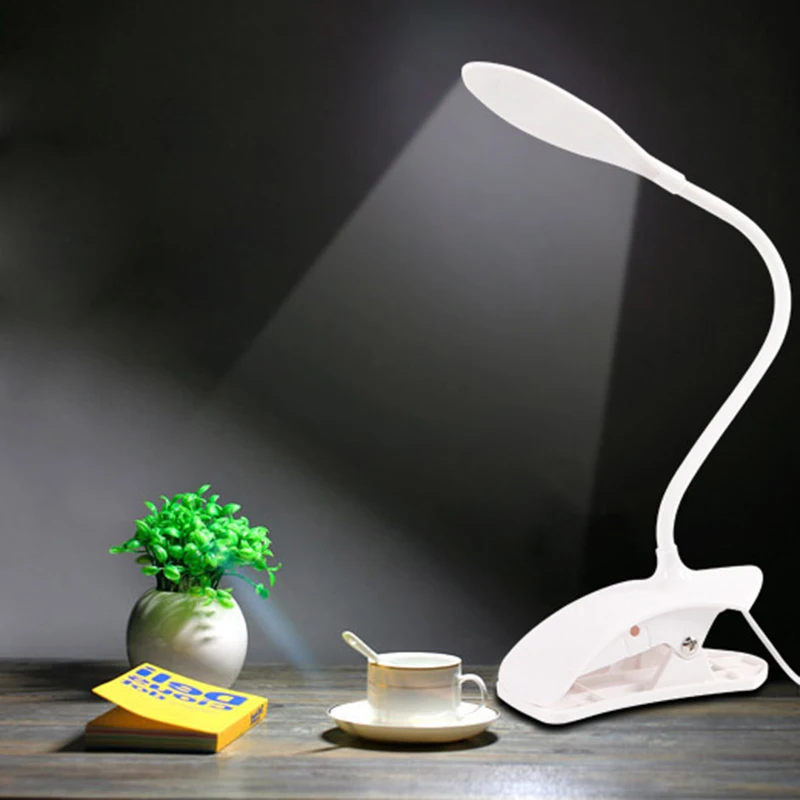 

LED Reading Eye Protection Desk Lamp Brightness USB Rechargeable LED Desk Table Lamp Light with Clip Touch Switch