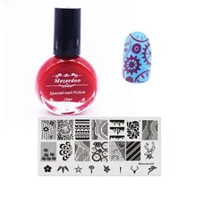 Mezerdoo штамп лак для ногтей и штамп лак+ 1 механическая передача дизайн ногтей шаблон для штамповки ногтей