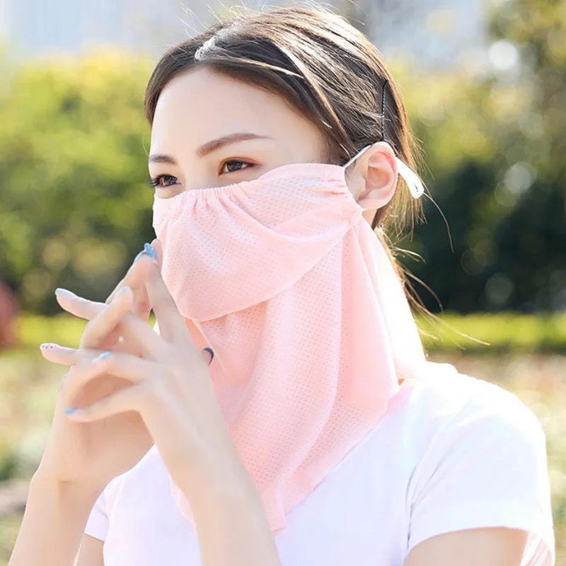 

Women Cycling Face Mask Summer UV Protection Scarf Sun Protection Printed Mouth Cover Breathable Hiking Riding Neck Mask