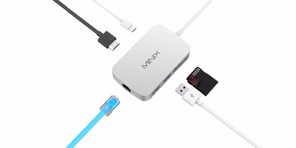 MINIX NEO C USB-C многопортовый адаптер с VGA совместим с Apple MacBook TF и sd-картами гигабитный Ethernet порт