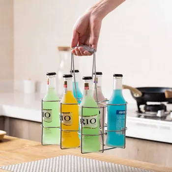 

OTHERHOUSE Alloy Plating Beer Wine Bottle Rack Beers Holder Home Kitchen Wines Racks Bar Accessories Storage Organizer