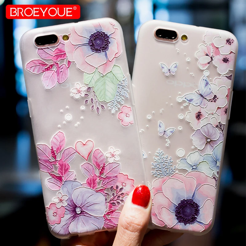 

Soft TPU Phone Case For OPPO A59/A59S/F1S A57/A39 Matte Silicone Simple Case 3D Relief Flower Back Cover For OPPO R11 Coque Capa