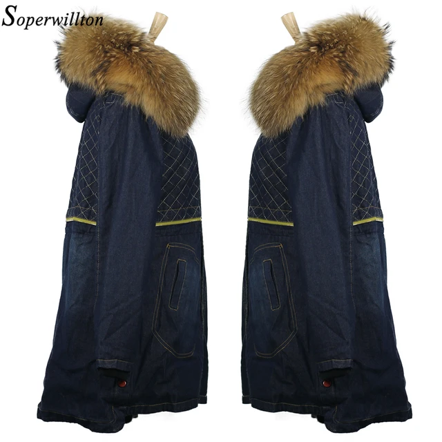 Cheap  2016 New Women Winter coat  Fashion Quality Large Real Raccoon Fur Winter Jacket Collar Hooded Women Jacket Coats Thicken Warm 