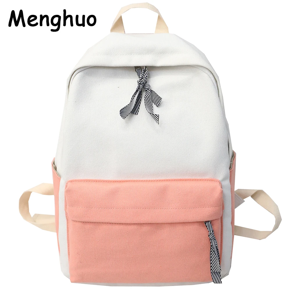 Menghuo nueva de lona de las mujeres Mochilas para Preppy estilo Patchwork bolsas para la escuela de chicas adolescentes portátil mochila bolsa de viaje Mochilas Menghuo nueva de lona de las mujeres Mochilas para Preppy estilo Patchwork bolsas para la escuela de chicas adolescentes portátil mochila bolsa de viaje Mochilas