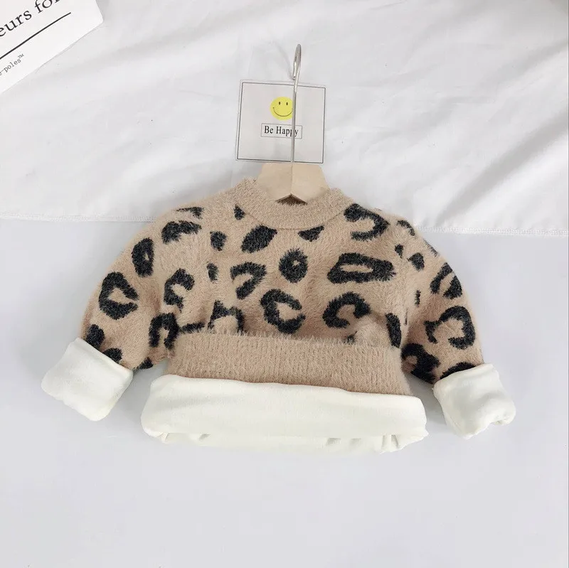 Kids Baby Boys Girls Warm Winter Choker Tops Thick Wool Sweater Jackets Outwear