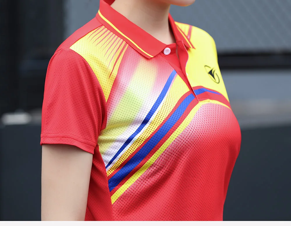 Рубашка для бадминтона с бесплатной печатью Мужская/Женская, спортивная одежда для бадминтона, рубашка для настольного тенниса, теннисная футболка AY100