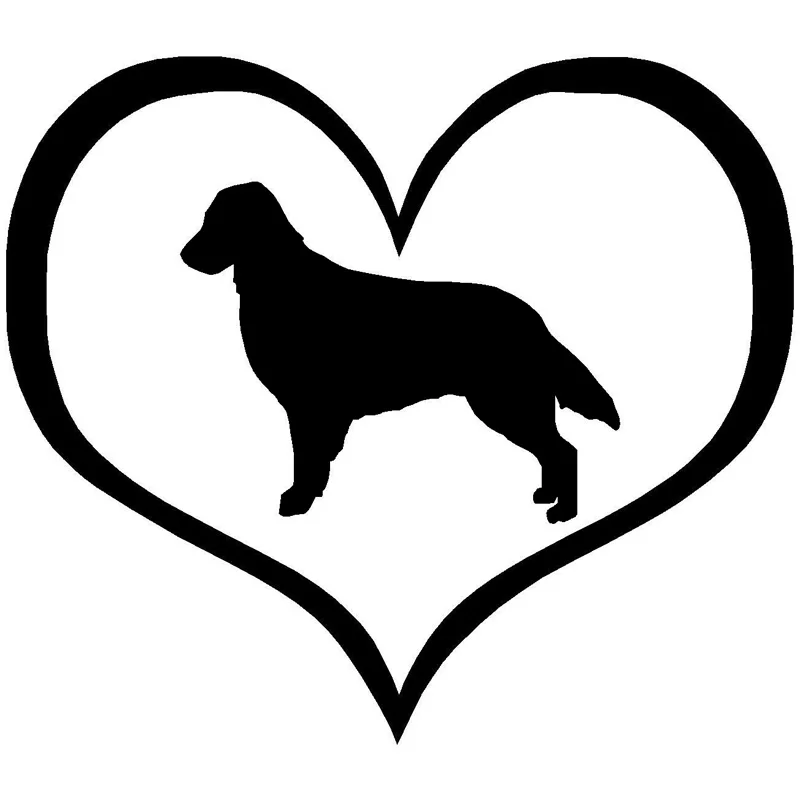 10.9*9.5CM Flat Coated Retriever Dog Heart Car Stickers Decals Car Windshield Window Decoration Accessories C6 0149|accessories cat|accessories bridalaccessories vacuum - AliExpress