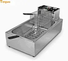 Free shipping Commercial twisted dough-strips potato tower crane French fries machine Single-cylinder electric fryer