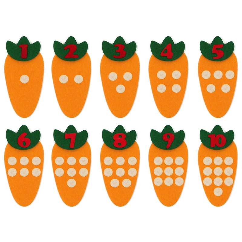 Montessori Toys Math Digital Matching Game Carrot Number 1-10 Counting Toys For Children Preschool Educational Learning 3 Years
