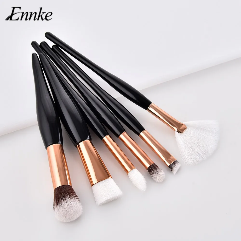 Flat Top Kabuki Brush 6 Piece Face Makeup Brush Kwasten Set Loose