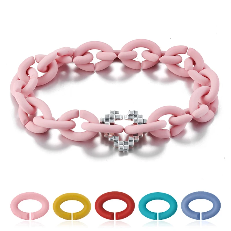 

925 Sterling Silver Braided heart shape beads 10 Color Hard Rubber X Bracelets For Women Jewellery Bracelet Men Jewelry