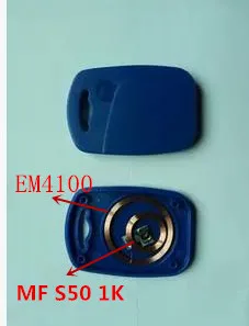 

IC+ID Composite RFID Keyfob NFC Tag(125KHZ EM4100 RFID ID Card +13.56MHZ MF S50 1K NFC IC Card)