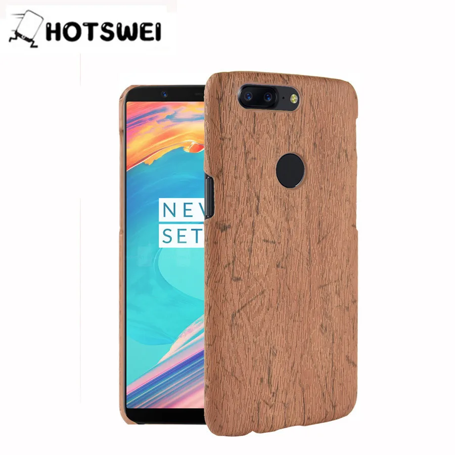 

HOTSWEI For OnePlus 5T a5010 Case 6.0" Retro Wood Skin Design Plastic Matte Hard Protective Case for OnePlus One Plus 5T Cover