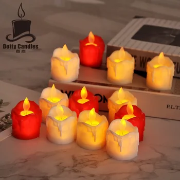 

6 Pieces Flameless Moving Wick Led Candles,Battery Operated Dancing Flame Electronic Tealights For Romantic Wedding Decoration