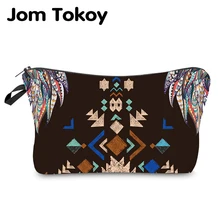 Jom Tokoy Waterproof Makeup bag Printing Geometric Cosmetic Bag Lovely Cosmetic Organizer Bag Women Multifunction Beauty Bag