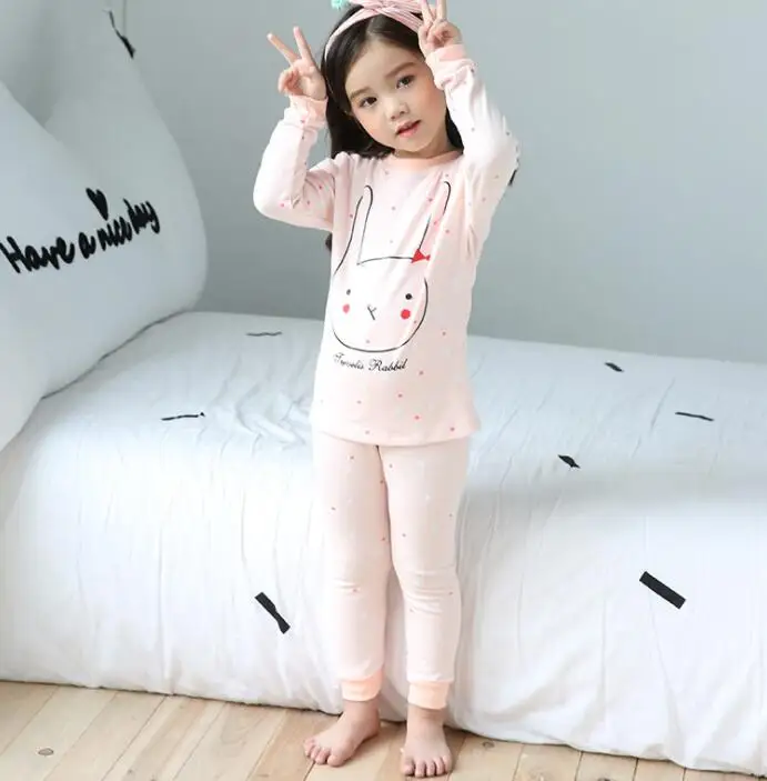 Осенне-зимние детские пижамы, A-769 комплект одежды для девочек с длинными рукавами и вышитой лисой детские пижамы, домашняя одежда для мальчиков