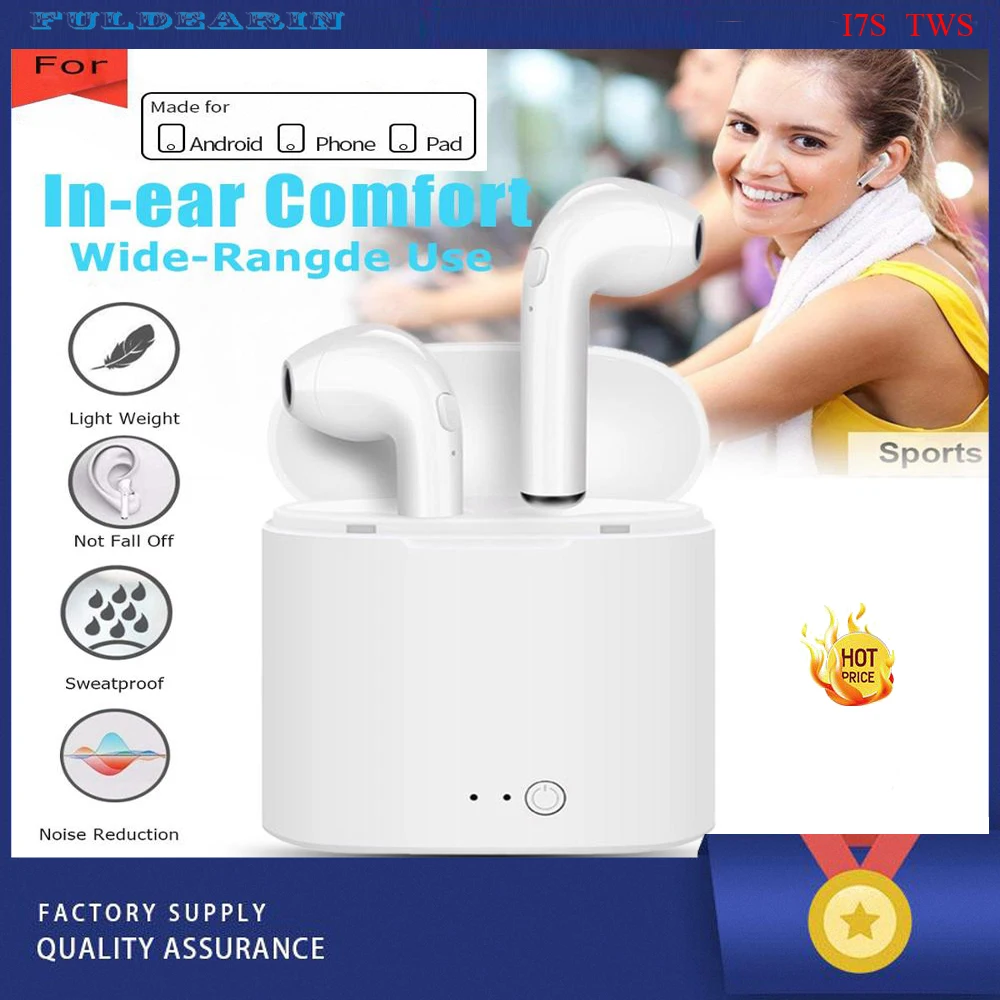 

Hot Sell I7s TWS Bluetooth 5.0 Fone De Ouvido Sem Fio Headsets Stereo Earbuds Earphones With Charging Box for ios and Android