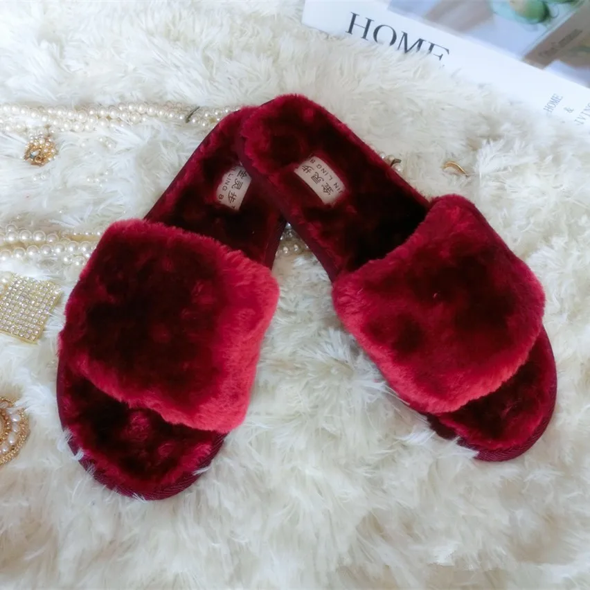 

2019 New 7 Colors Spring Summer Autumn Winter Home Cotton Plush Slippers Women Indoor\ Floor Flat Shoes Free Shipping