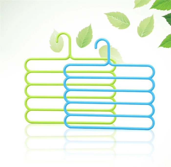 1PC 5 Layers Trousers Hanger Rack Bathroom Kitchen organizer Pants Holder Tie for Clothes OK 0878 | Дом и сад