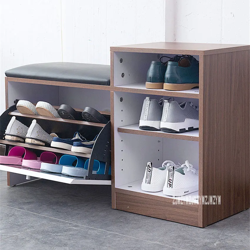 X211-Y1 Living Room Wear Shoes Storage Stool PU Leather Cushion Change Shoe Bench Organizer Sofa Footstool With Shoe Cabinet