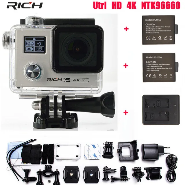 

Action Camera F88 Ultra HD 4K 12MP 2160P/24FPS Wifi Notavek 96660 Dual Screen Waterproof 30M Professional Sport Camera