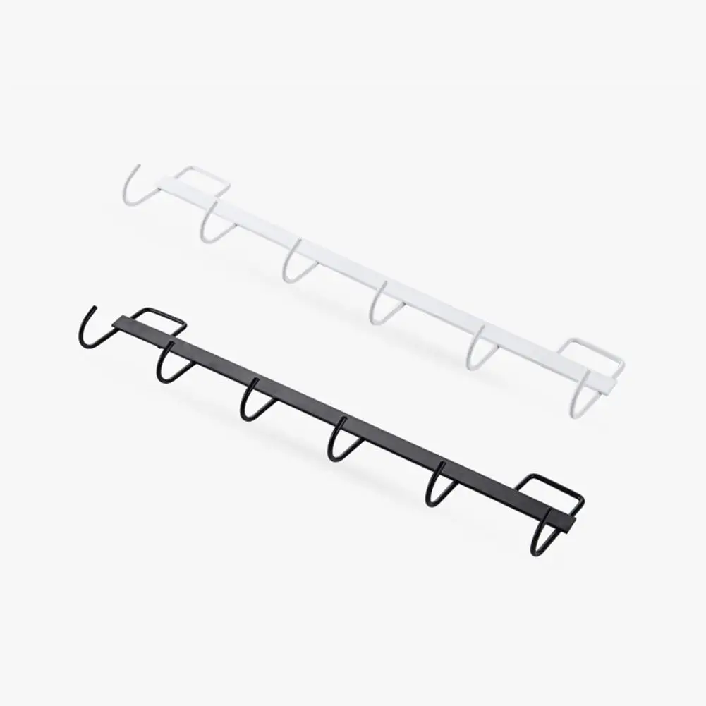 Adeeing Free Punching Hook Metal Strong Adhesive Long Multiple Hooks Kitchen Bathroom Wall Hook