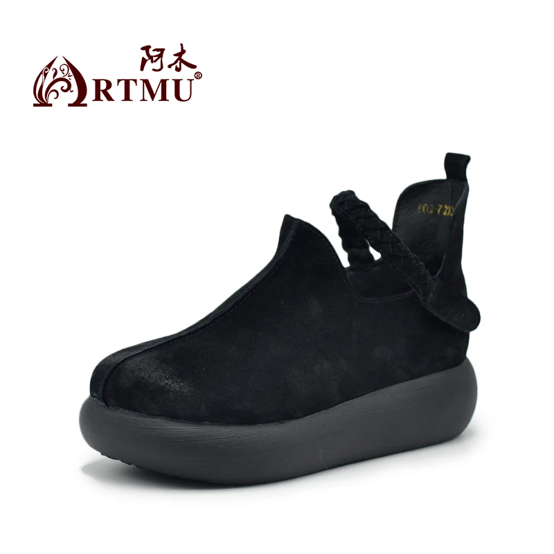 

Artmu Vintage Women Shoes Mary Jane Handmade Genuine Leather Shoes Woman Thick Sole Shoe Black Casual Fashion Comfort Sneakers