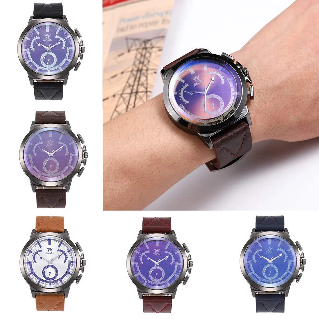 

OTOKY 2019 Luxury Men Watch Business Large Dial Watch Fashion Quartz Leather Belt Watch Apr.