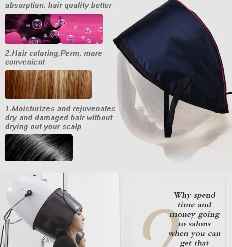 Tampa de Evaporação Cuidado do Cabelo Tampa de Óleo Tintura de Cabelo Cap para a Coloração do Cabelo de Cabelo Aquecimento Eléctrico Invertido Filme Caseiro Tensão 110 v Cap 3 Tampas, , folhas e invólucros