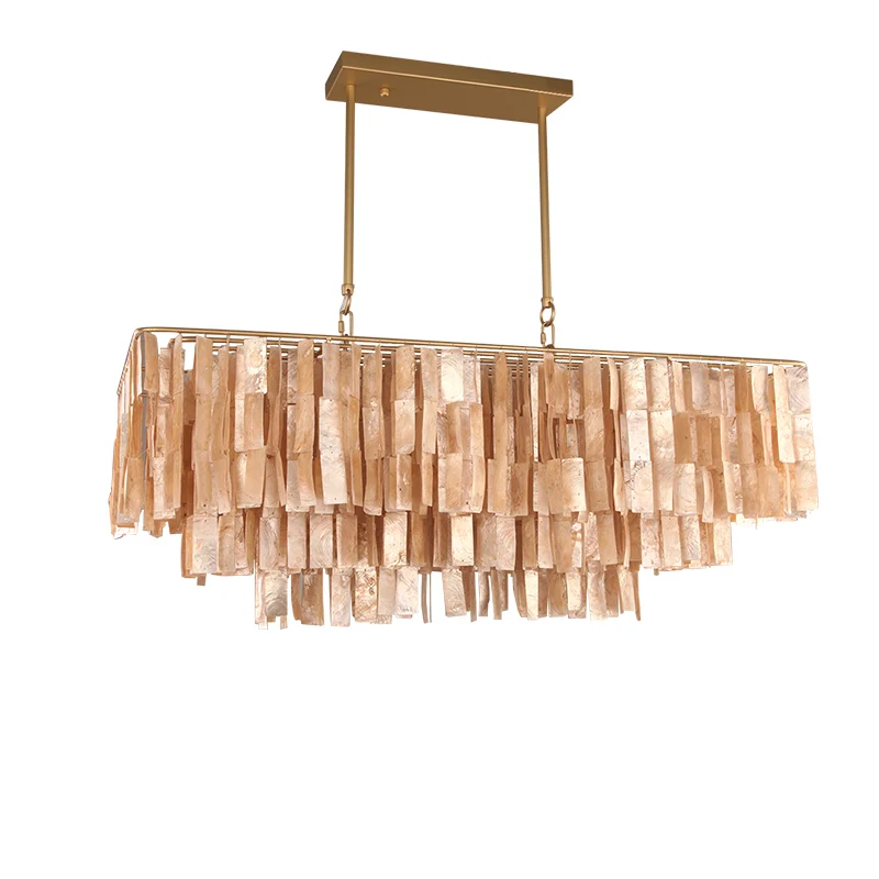 Art Deco Shell Pendant Light Living Room Restaurant Led