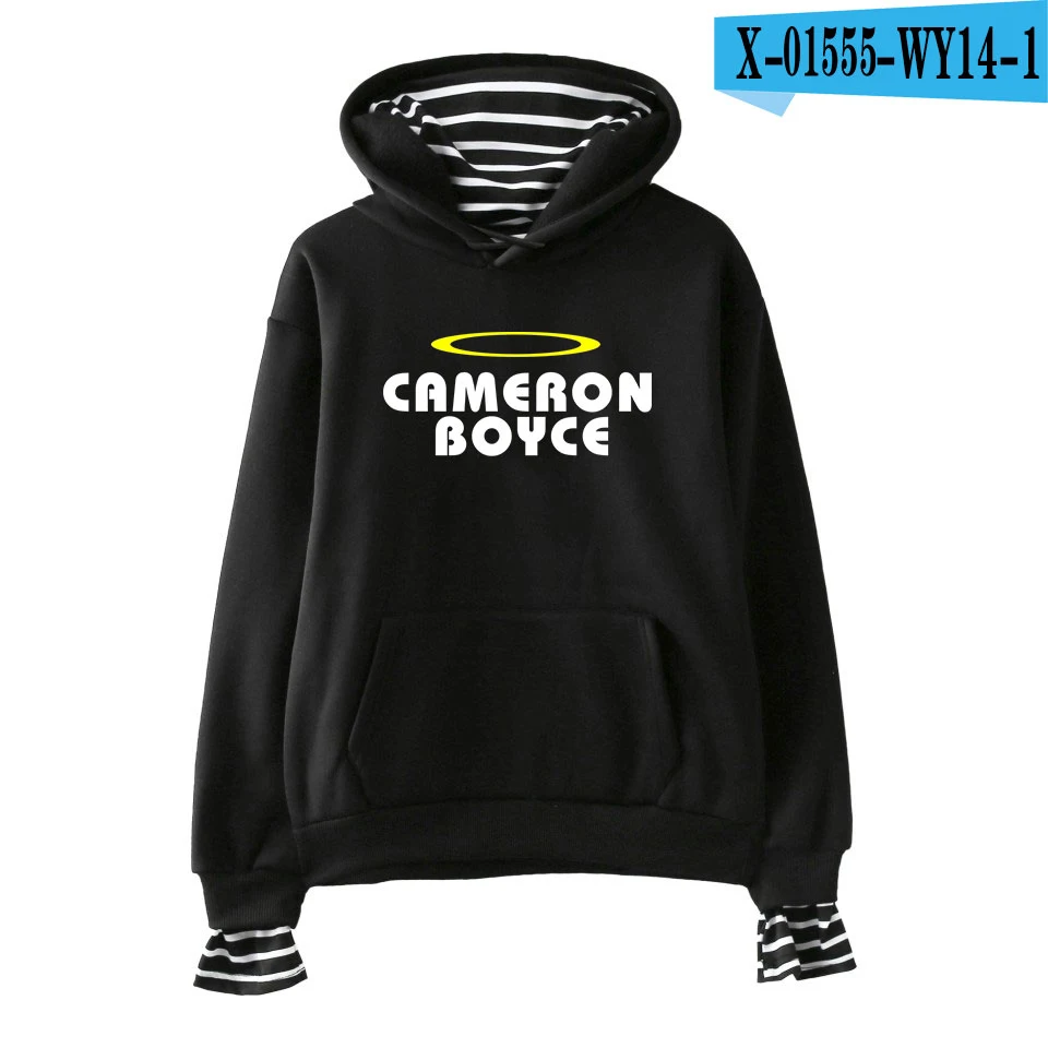 Cameron Boyce хип-хоп полосатая Толстовка с длинным рукавом винтажные пуловеры Свободные Harajuku полосатая Толстовка Мужская/Женская Весенняя мода - Цвет: Black
