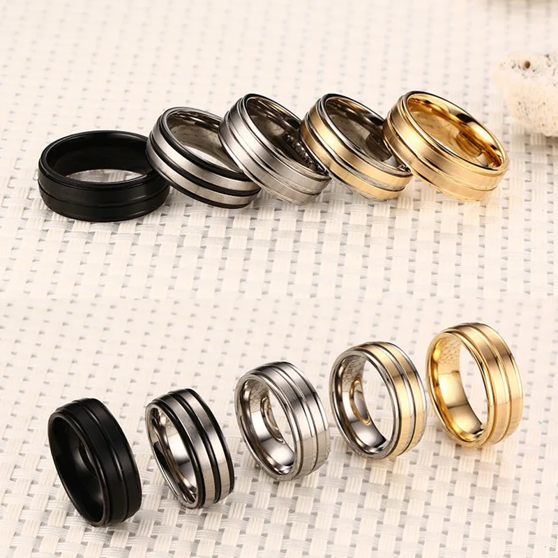 Aliexpress.com : Buy Vnox 8mm Black Men Ring 100% Titanium