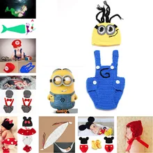 Moeble крючком приспешников Hat штаны с подтяжками комплект ручной работы для новорожденных фото костюм крючком новорожденный фото реквизит аксессуары