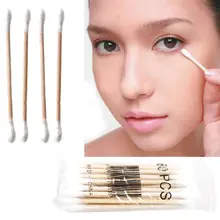 2 комплекта Новая мода дерево хлопок голова здоровья Косметика для макияжа уха чистые Ювелирные изделия Очиститель ватная палочка бутоны для медицинского ухода