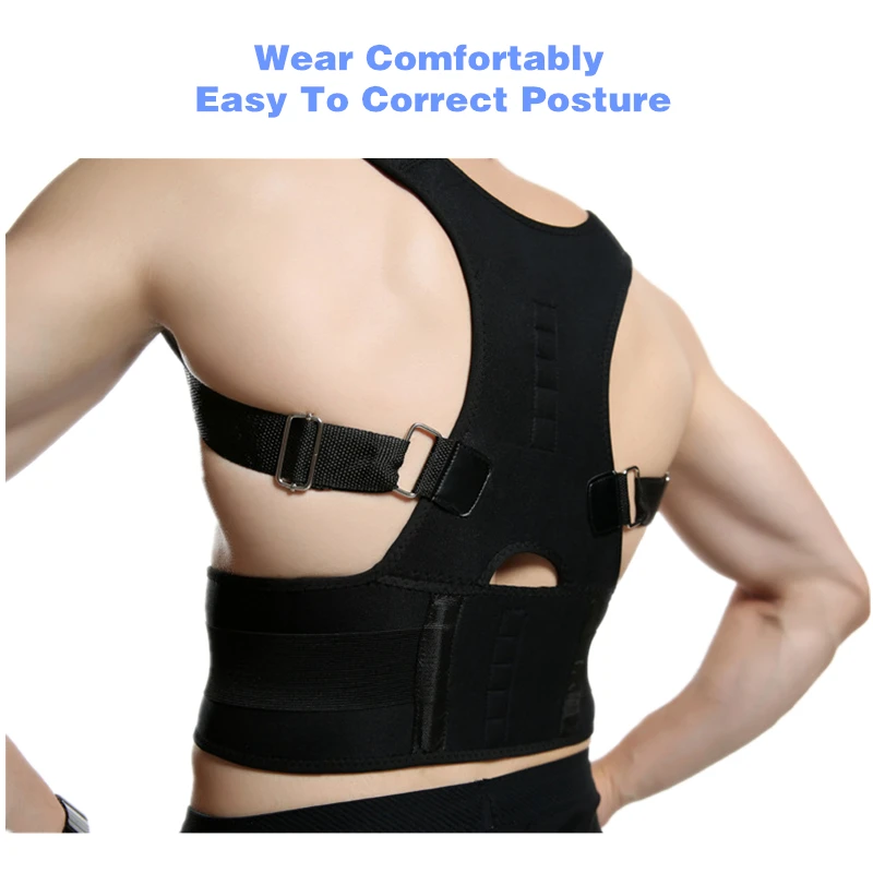  Adjustable Unisex Magnetic Posture Corrector shoulder Back Brace Support Belt for Man Women Shoulde