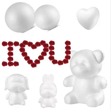 Fiesta de Pascua de 15 CM/20 CM/30 CM de poliestireno de modelado Oso de espuma de oso blanco regalos de espuma corazón adornos de bolas artesanía flor X Fiesta de Pascua de 15 CM/20 CM/30 CM de poliestireno de modelado Oso de espuma de oso blanco regalos de espuma corazón adornos de bolas artesanía flor X