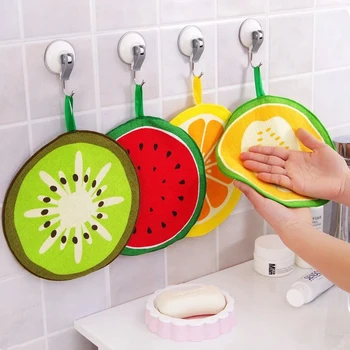 

Lovely Fruit Print Hanging Kitchen Hand Towel Microfiber Towels Quick-Dry Cleaning Rag Dish Cloth Wiping Napkin