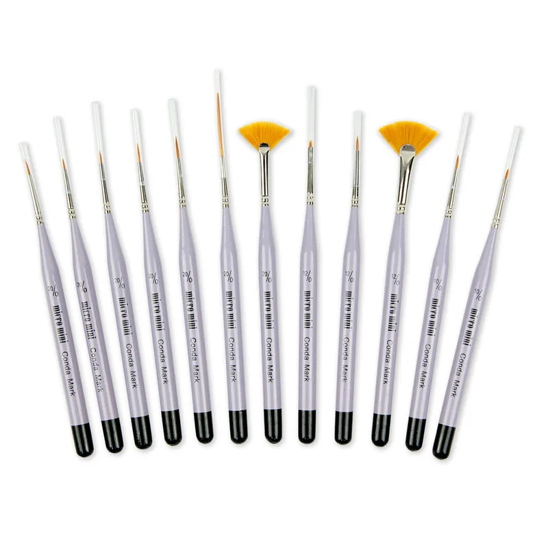 CONDA 12pcs Fine Detail Paint Brush Set Miniature Brushes for Detailing