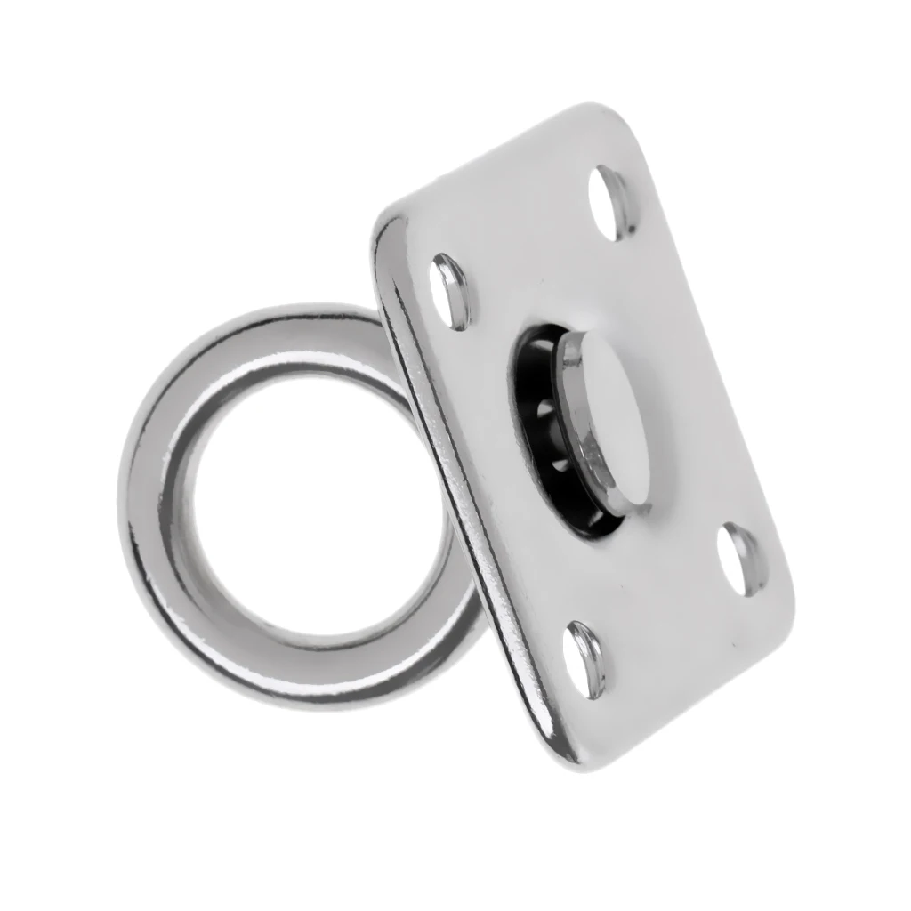 316 Stainless Steel Swivel Square Pad Eye Plate Boat Rigging Hardware 5mm for Marine Kayak Canoe Boat Dinght Yatch Accessories
